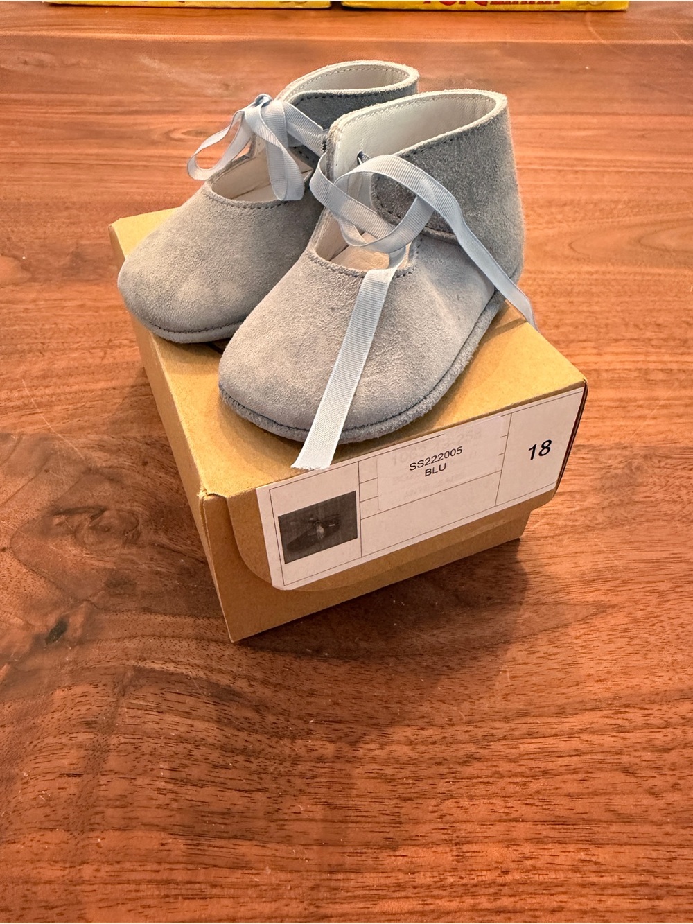 Soft Blue Suede Tie-Up Baby Boots